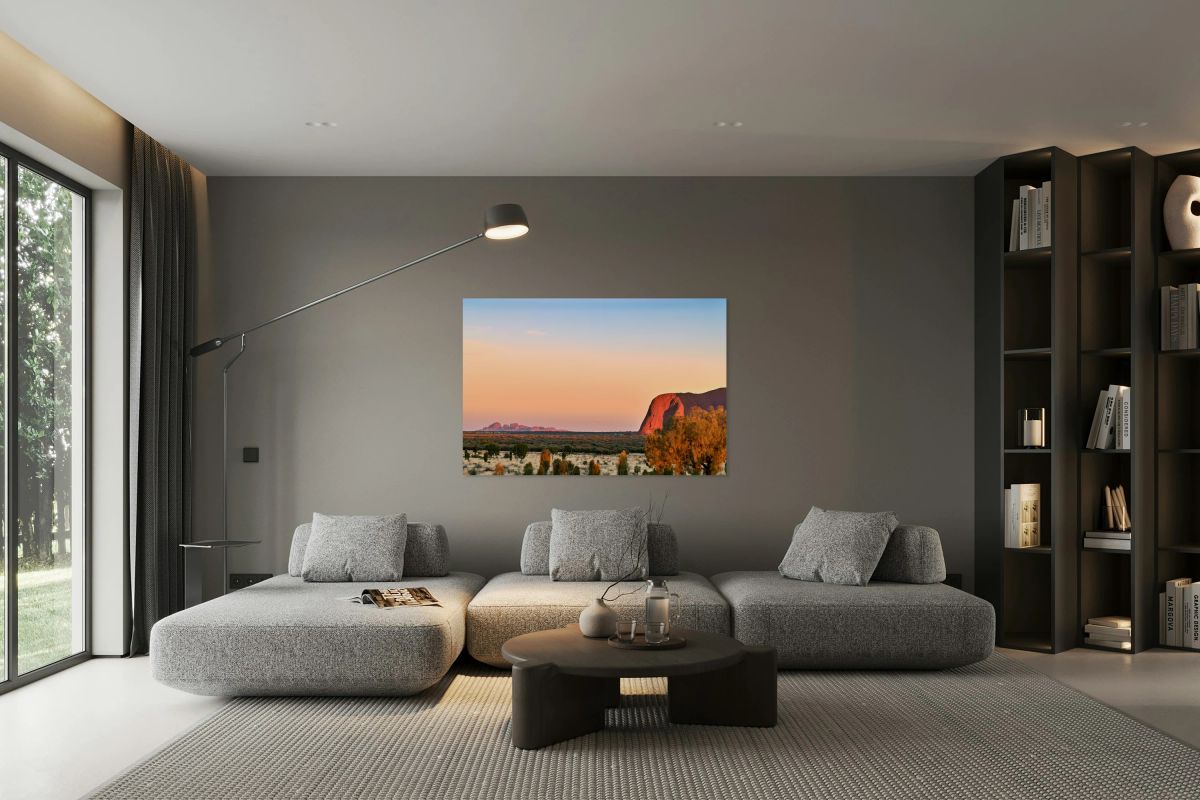 Uluru and Kata Tjuta at sunset Australia.