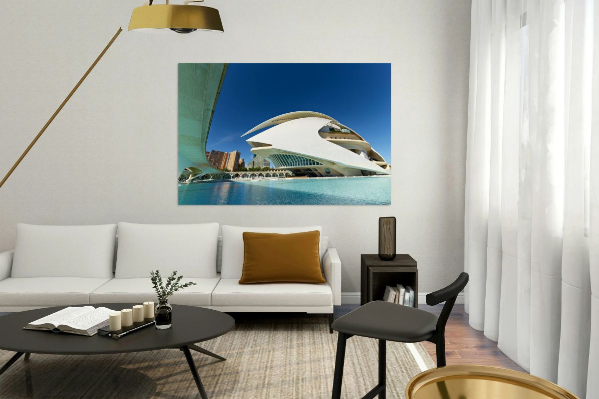 Valencia skyline with Palau de les Arts Reina Sofia Opera House 