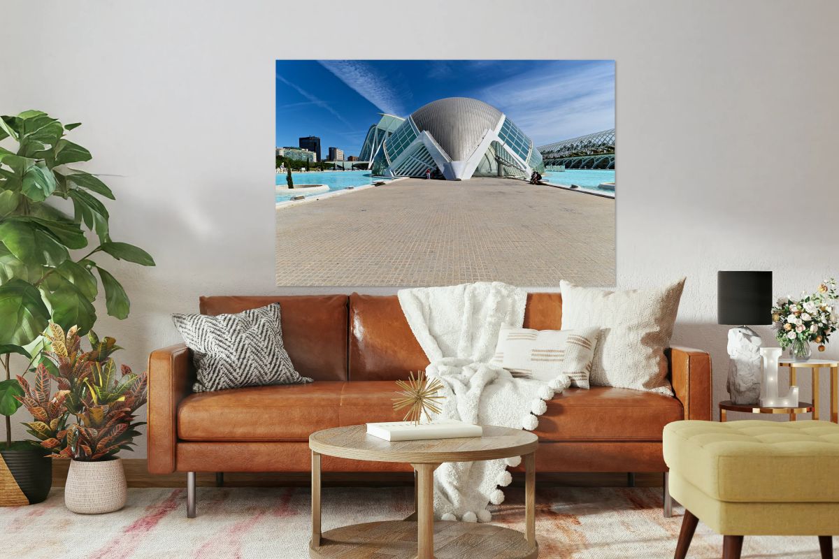 Visit to the Hemisferic in Valencia Spain during sunny daytime