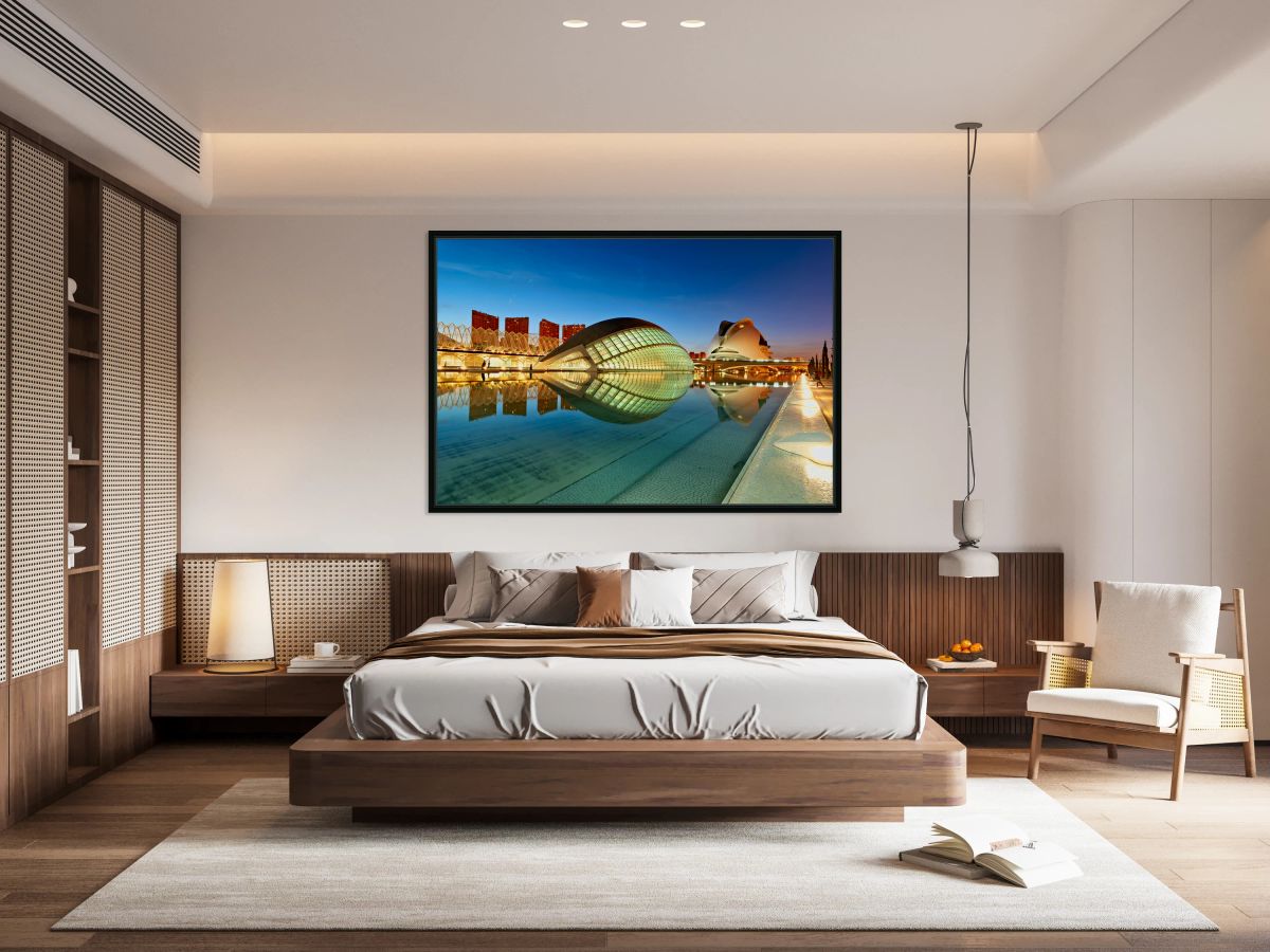 Visit Hemisferic in Valencia Spain during evening hours