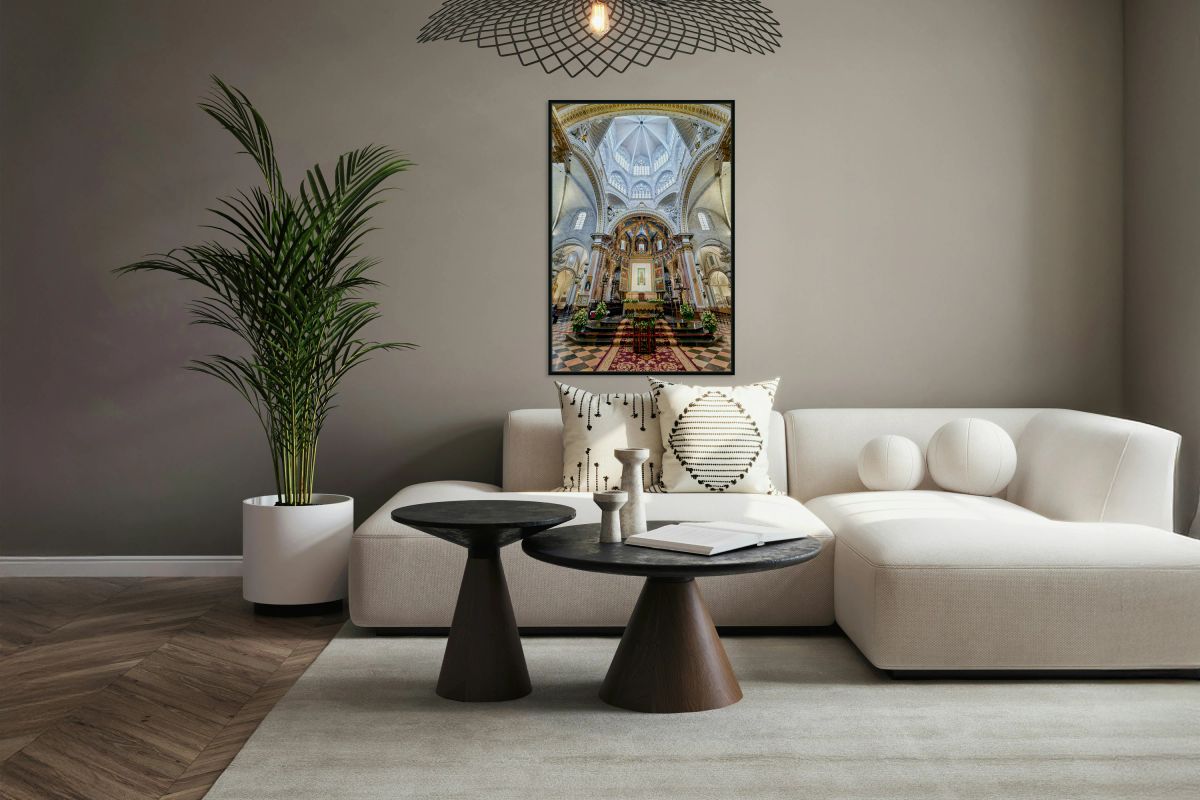 Valencia Cathedral features interior design and altar in Spain