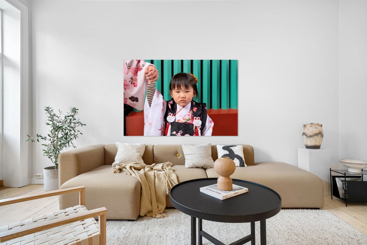 Child in traditional dress in Asakusa Tokyo during a cultural o