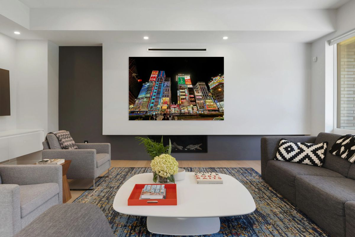 Neon lights shine bright in Shinjuku district of Tokyo at night