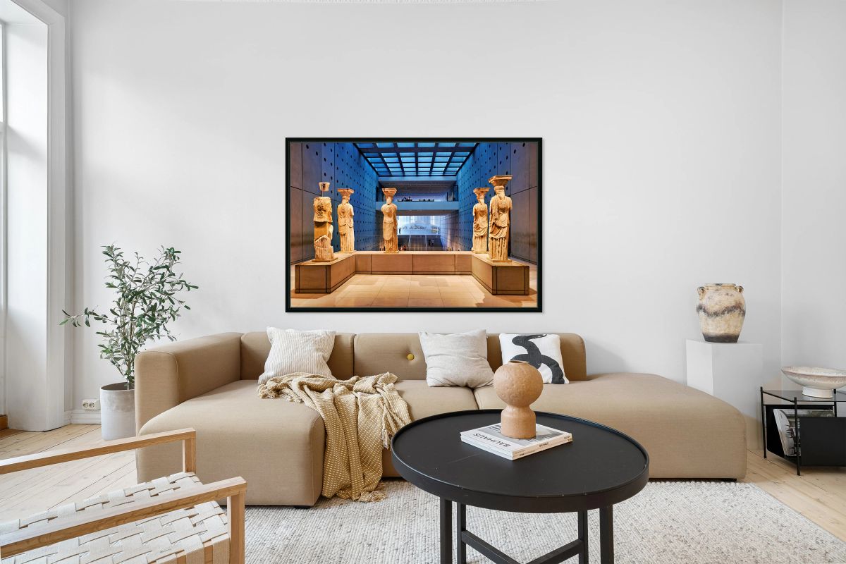 Caryatids on display at Acropolis Museum in Athens Greece