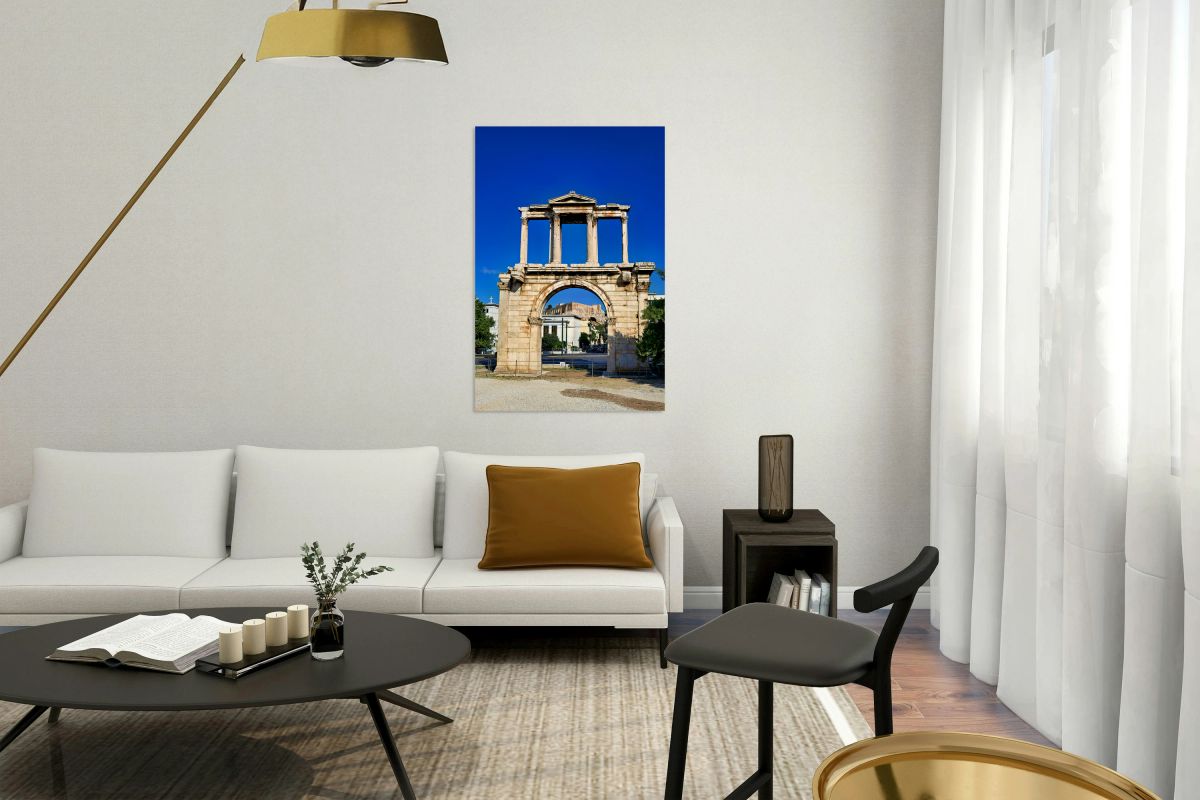 Hadrians Arch stands tall in Athens Greece under a clear sky