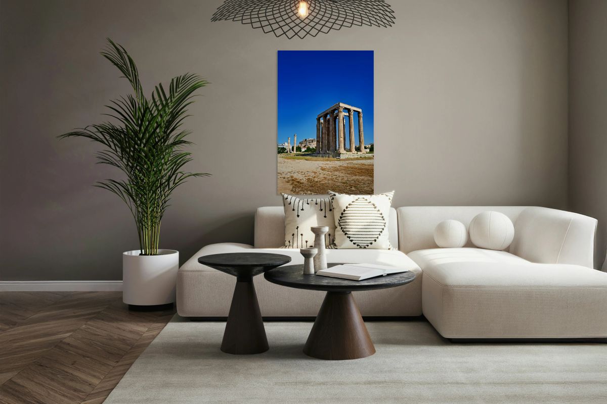 Temple of Olympian Zeus in Athens with Acropolis in background