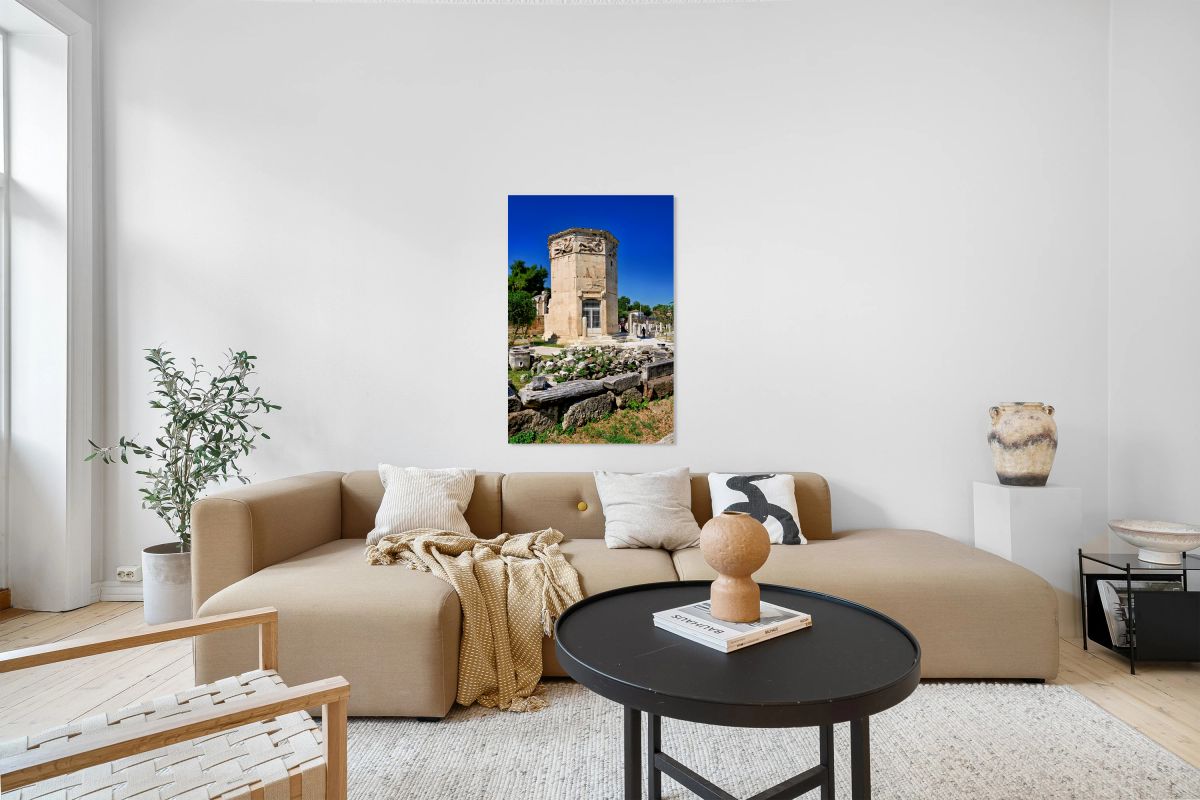 Exploring the tower of the winds in athens greece at roman agora