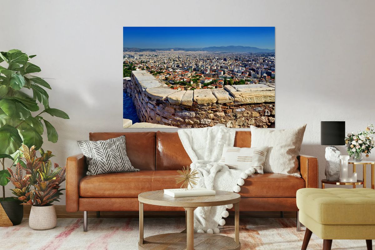 Panoramic view of Athens from the Acropolis in Greece