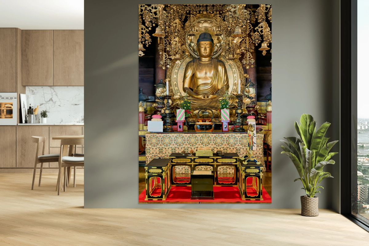 Buddha statue in Chion in temple located in Kyoto Japan