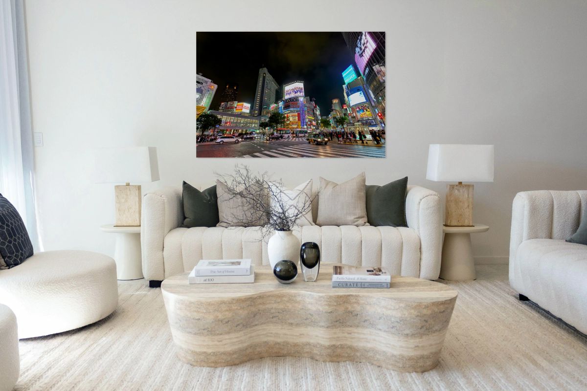 Shibuya Tokyo: vibrant night lights and bustling traffic