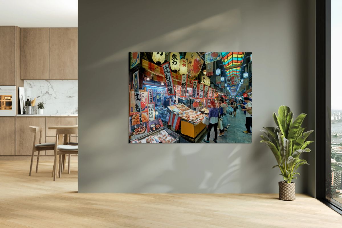 Exploring Nishiki Market in Kyoto Japan during a busy afternoon