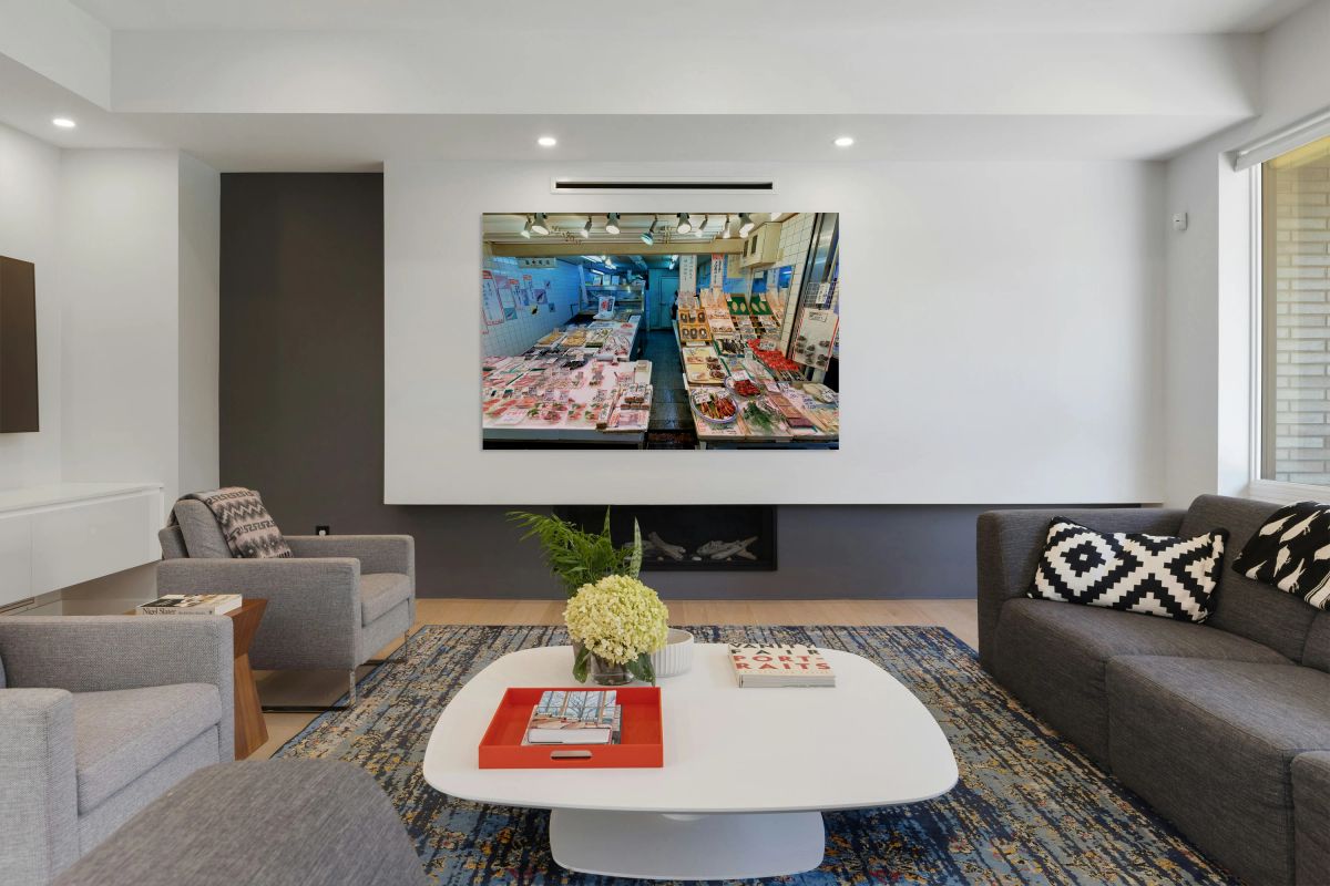 Nishiki Market fishmonger sells fresh seafood in Kyoto Japan