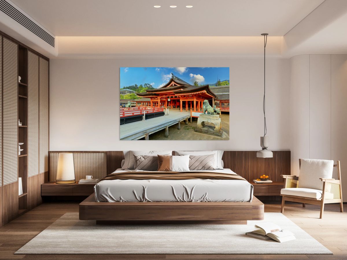 Visit to Itsukushima shrine on Miyajima island in Japan near Hir