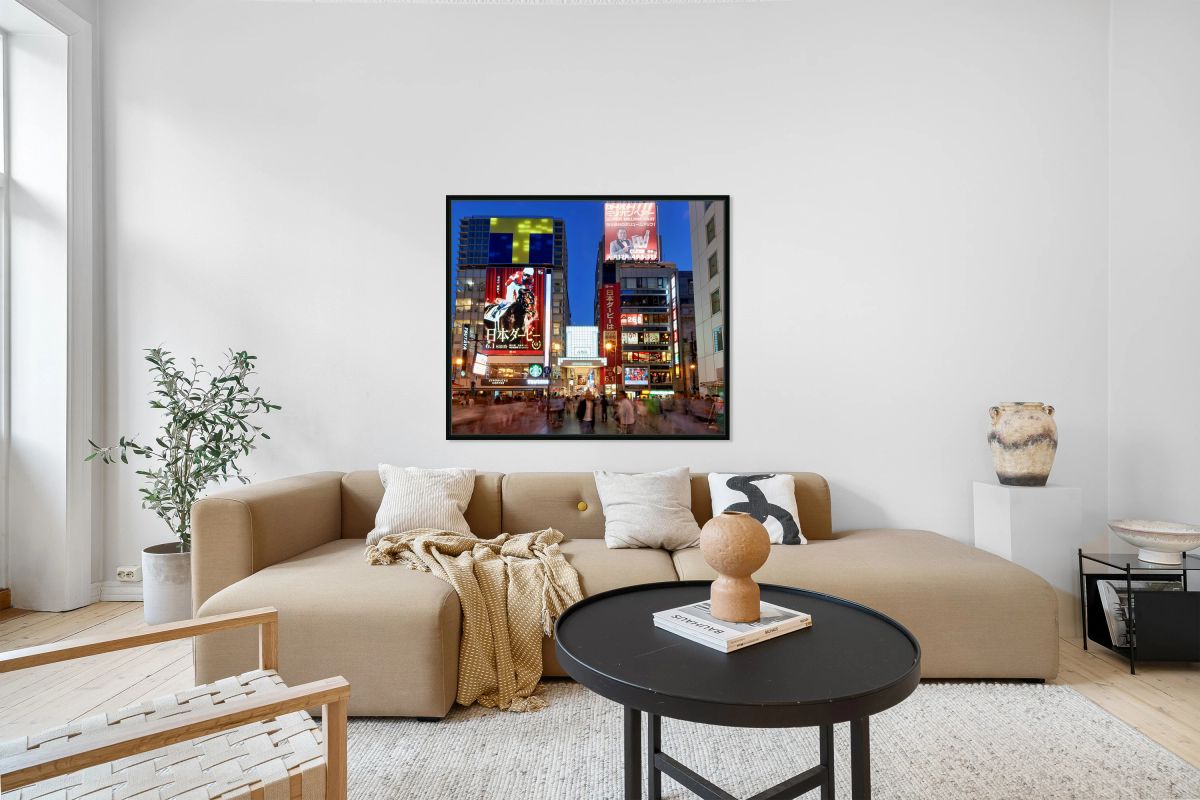 Illuminated signboards in Dotonbori District of Osaka during sun