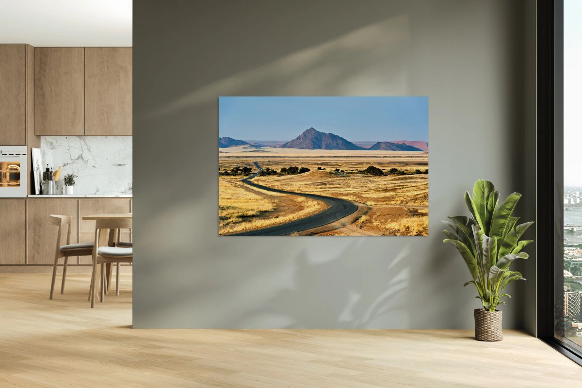 Driving through Namib Naukluft National Park towards Sossusvlei 