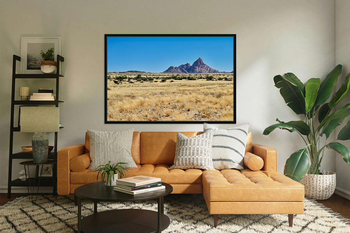Granite peaks of Spizkoppe rise above the Namib Desert in Namibi