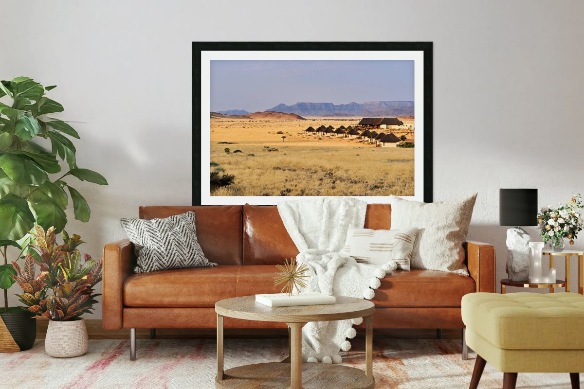 Lodging in Namib Naukluft National Park during sunset in Namibia