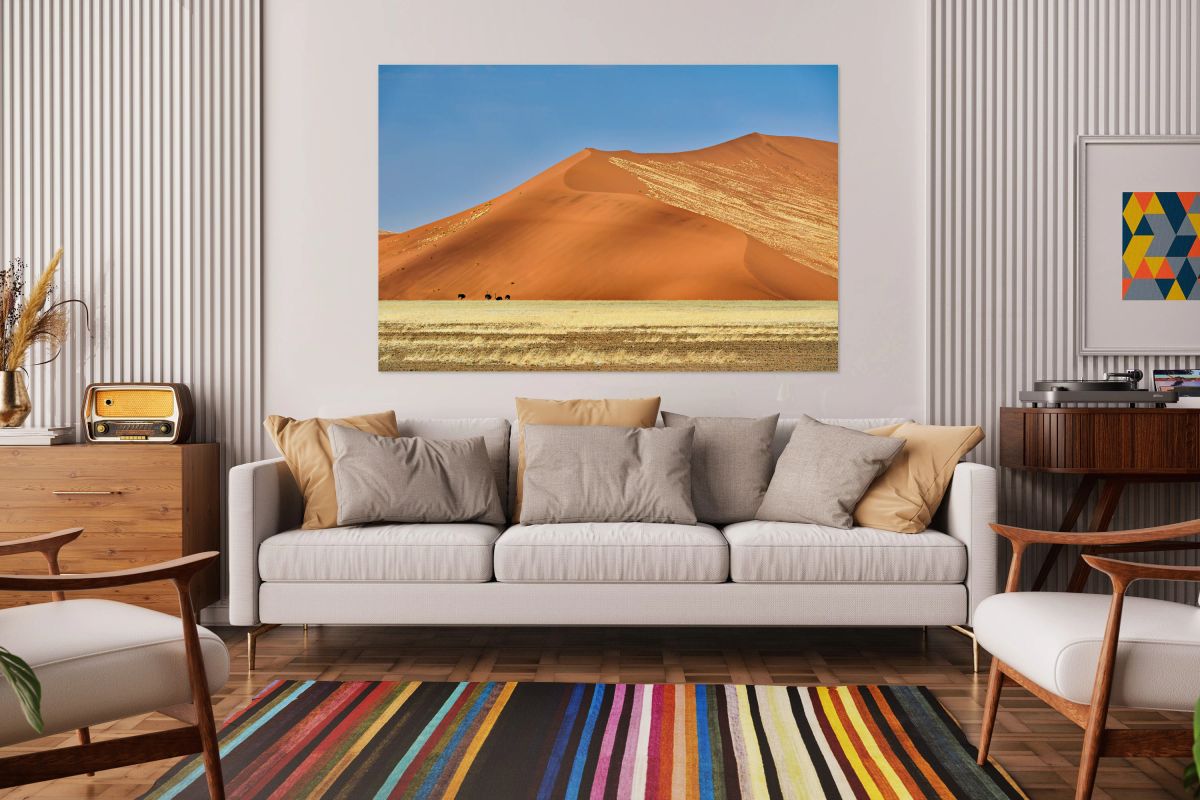 Sand dunes and desert landscape at Sossusvlei in Namibia