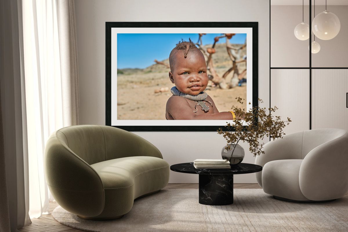 Portrait of Himba child in Kunene region of Namibia
