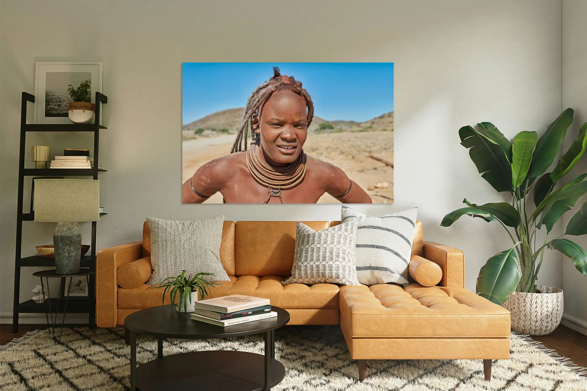 Portrait of a Himba woman in Kunene region of Namibia
