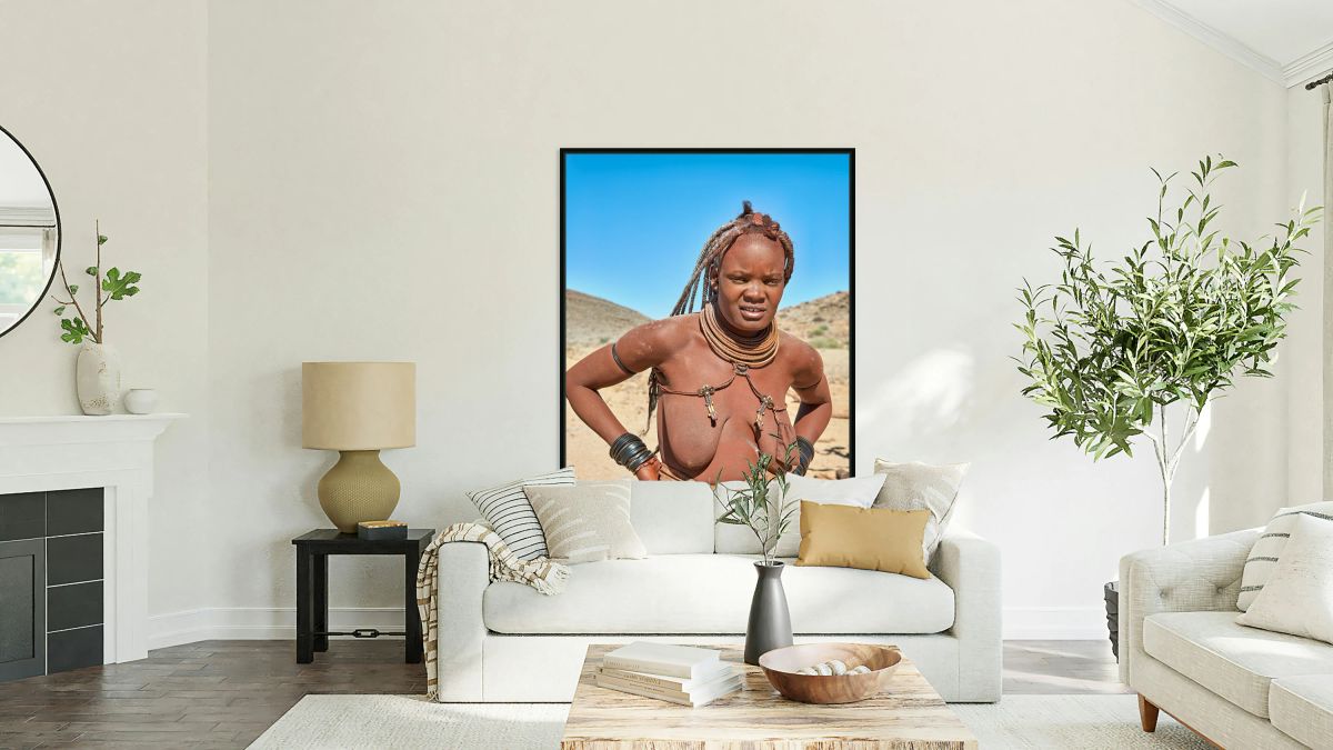 Portrait of Himba woman in Kunene region of Namibia during dayti