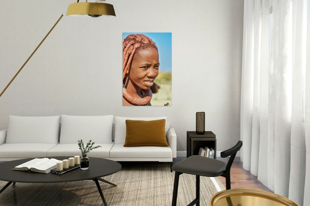 Portrait of a Himba woman in Kunene region of Namibia during the