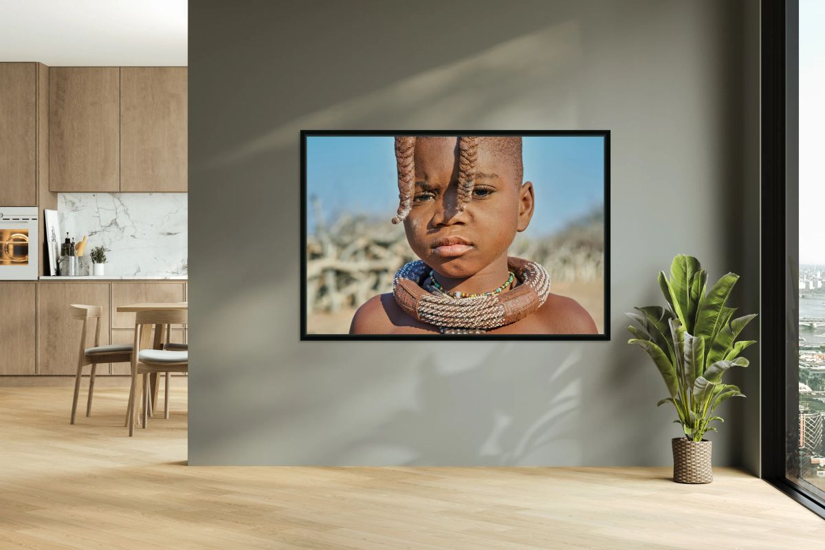 Child in himba village of kunene region in namibia