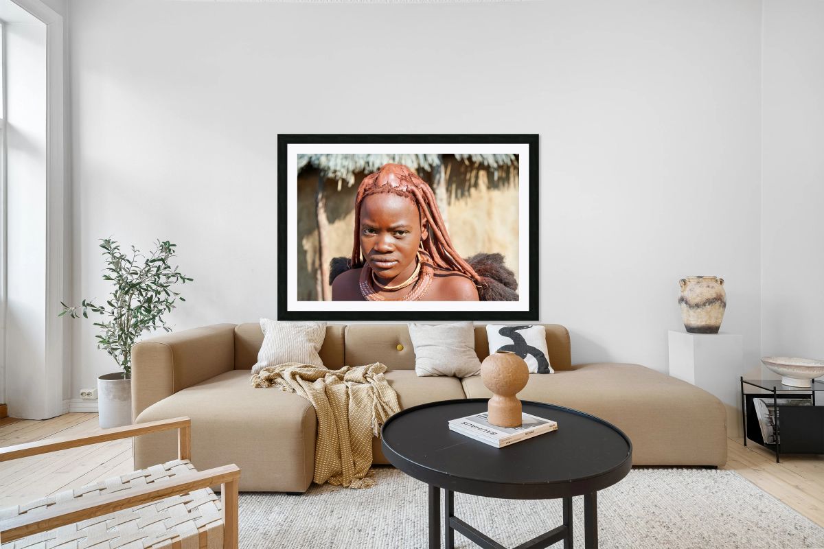 Himba woman in traditional hair headdress in Kunene Region of Na