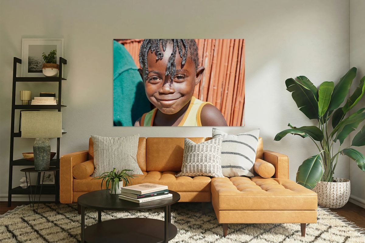 Joyful child smiles in Kavango Region of Namibia