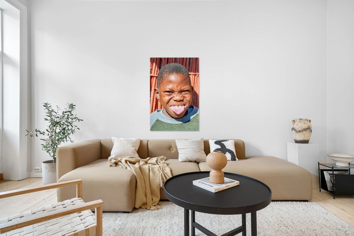 Joyful child shows playful expression in Kavango Region Namibia