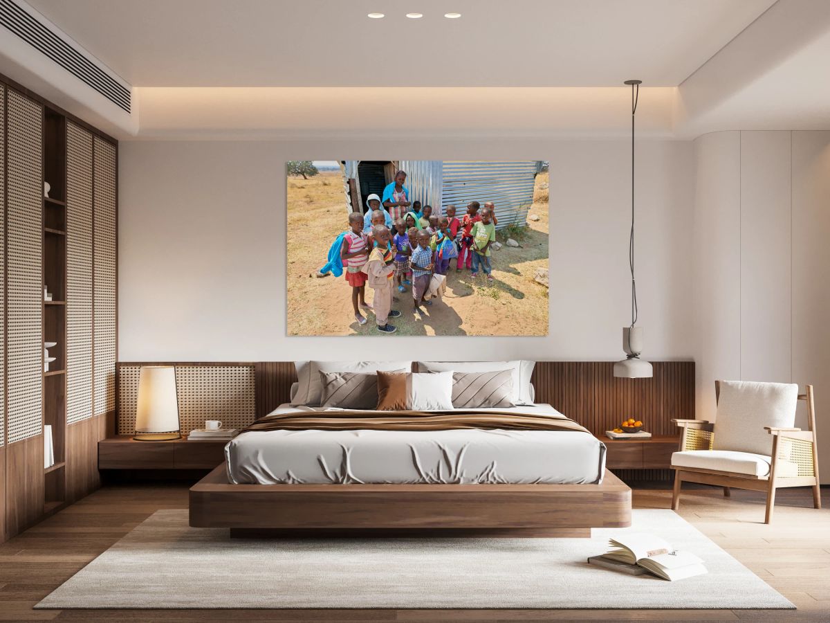 Students gather outside a school in Kavango Region Namibia