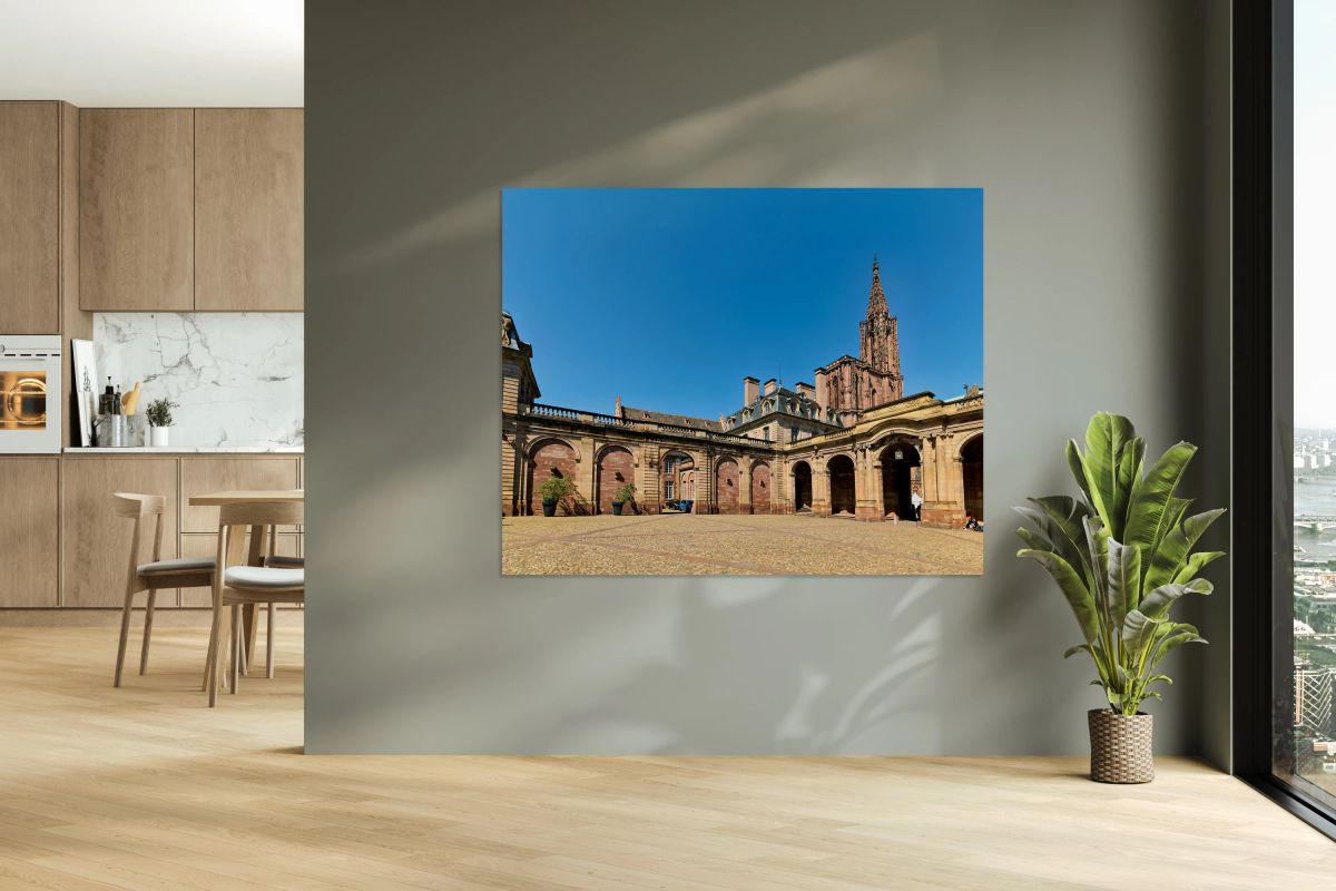 View of cathedral notre dame from palais rohan in strasbourg