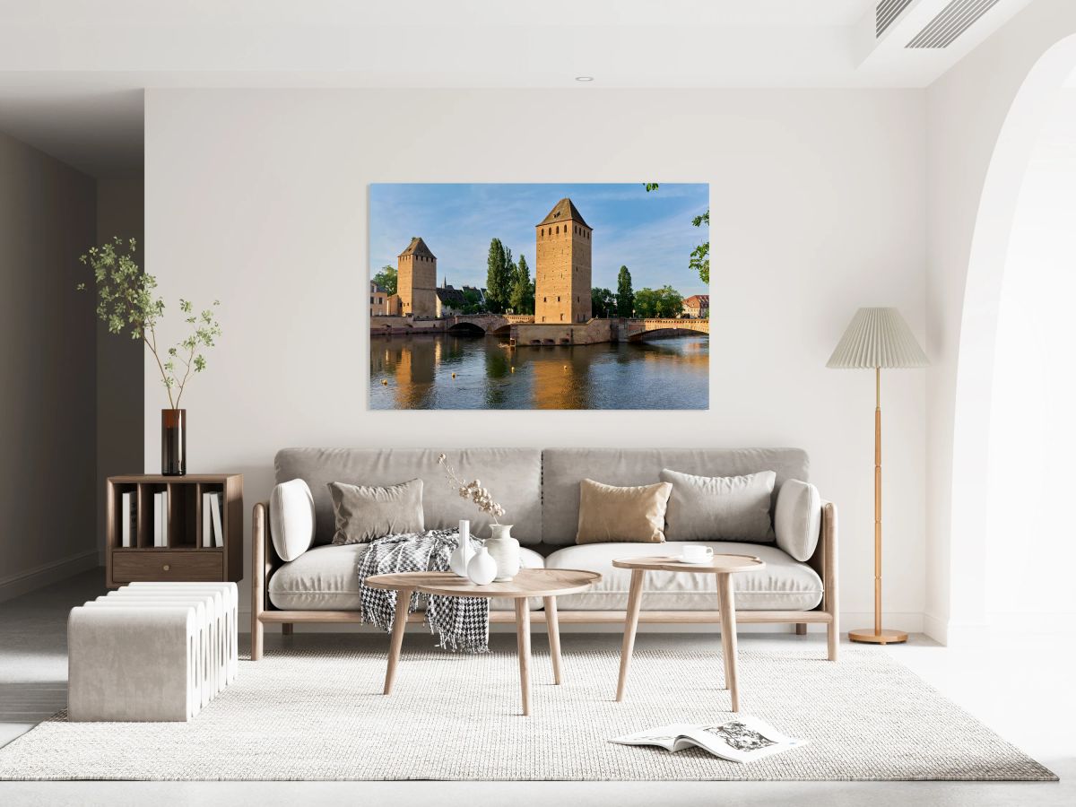 Exploring covered bridges in Strasbourg on a clear day