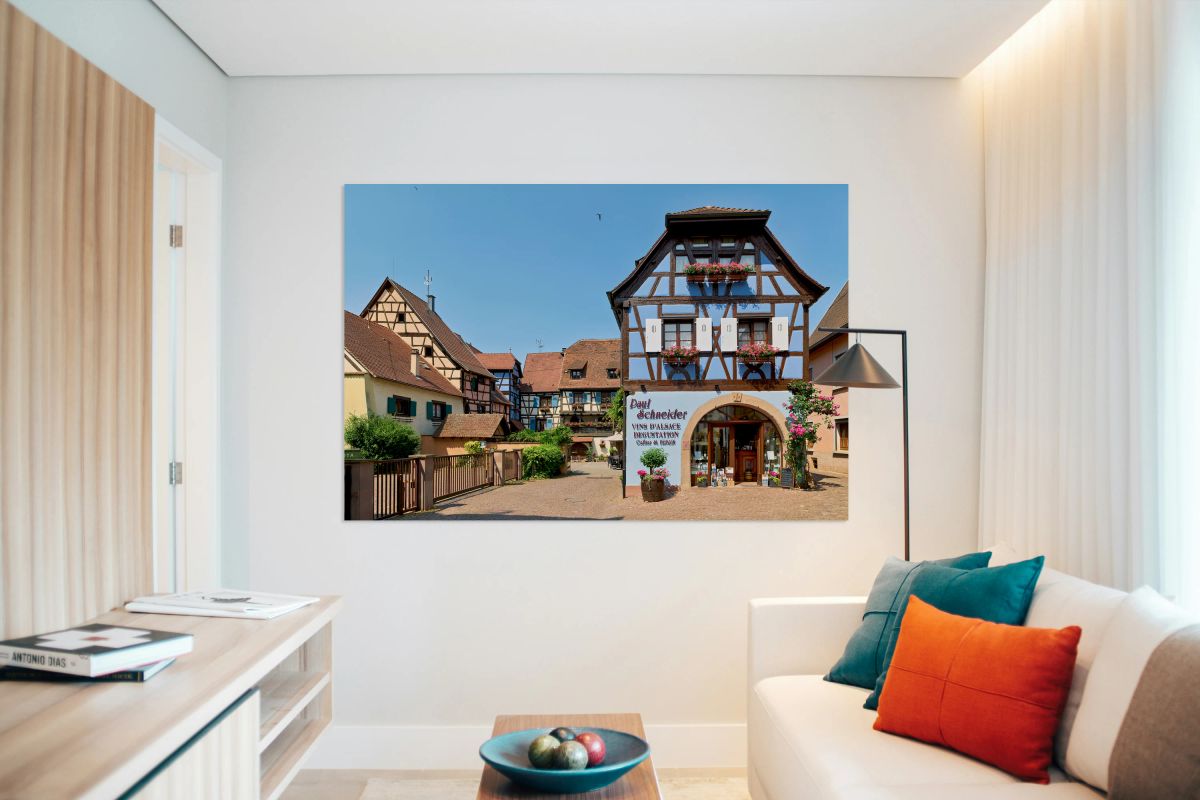 Timber framed houses in Eguisheim on the Alsace Wine Route