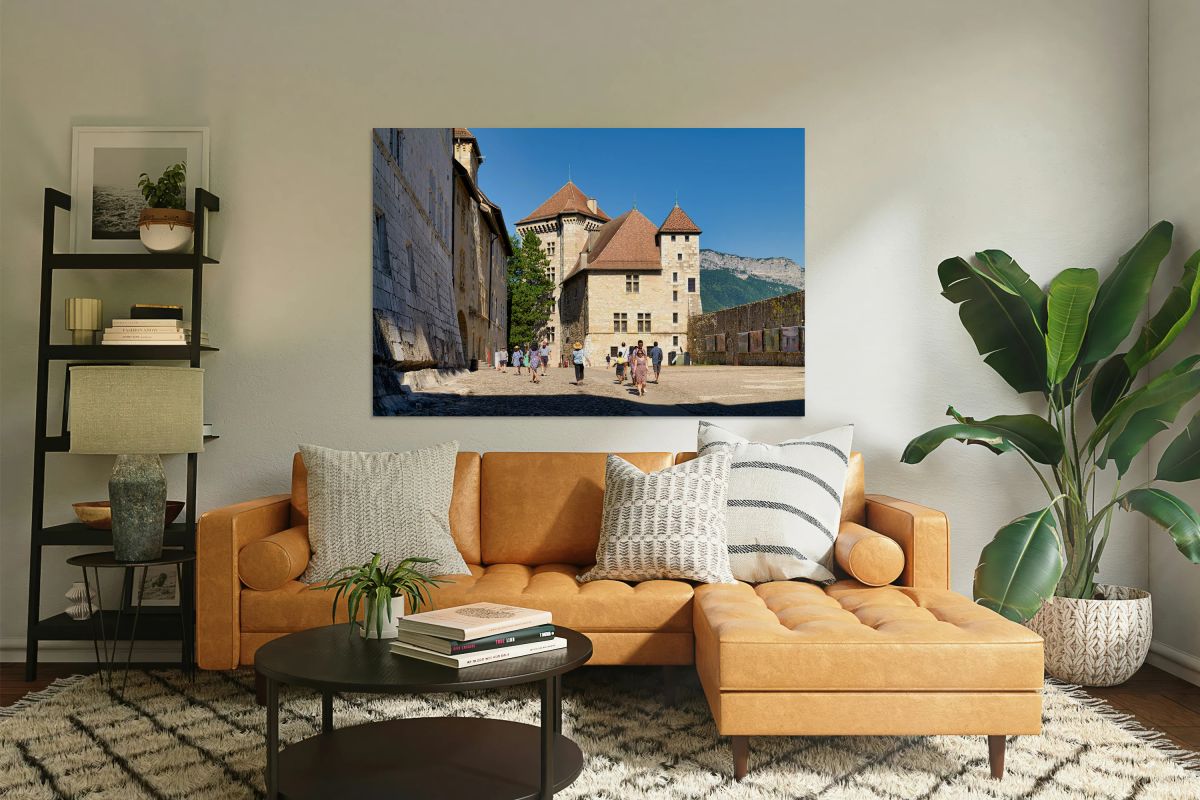 Visiting the castle in Annecy Haute Savoie France on a clear d