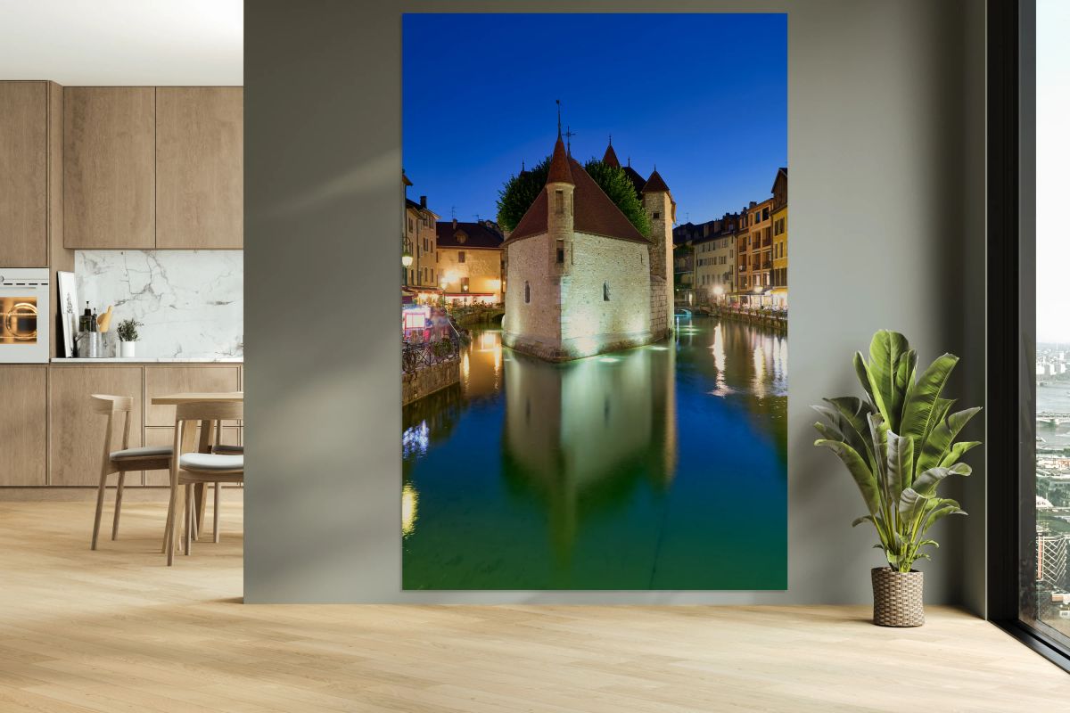 Palais de lIsle and Thiou river in Annecy during sunset