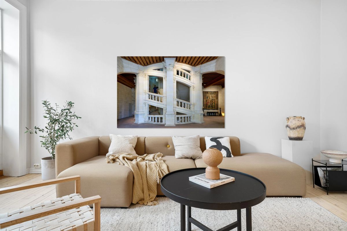 Double spiral staircase in Chateau de Chambord in France