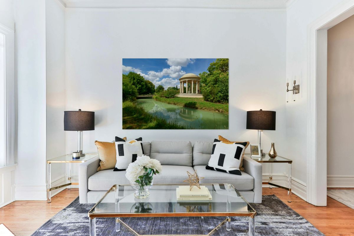 View of the temple of love at Petit Trianon in Versailles garden
