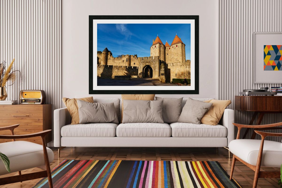 Explore historic Carcassonne in the south of France under the bl