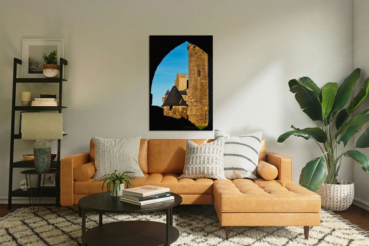 View of the towers in Carcassonne France during a sunny day
