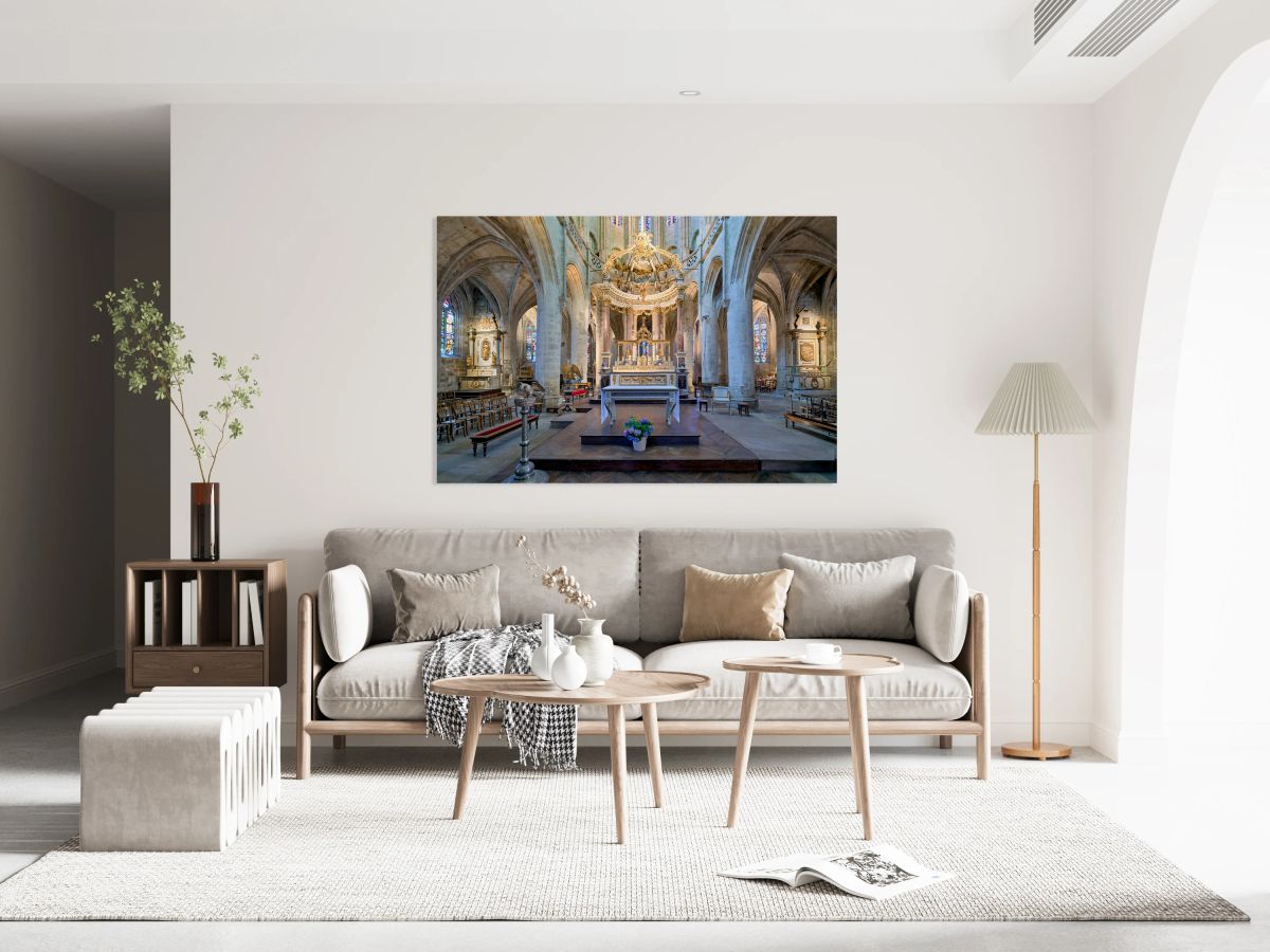 Basilica of St Saviour interior view in Dinan France