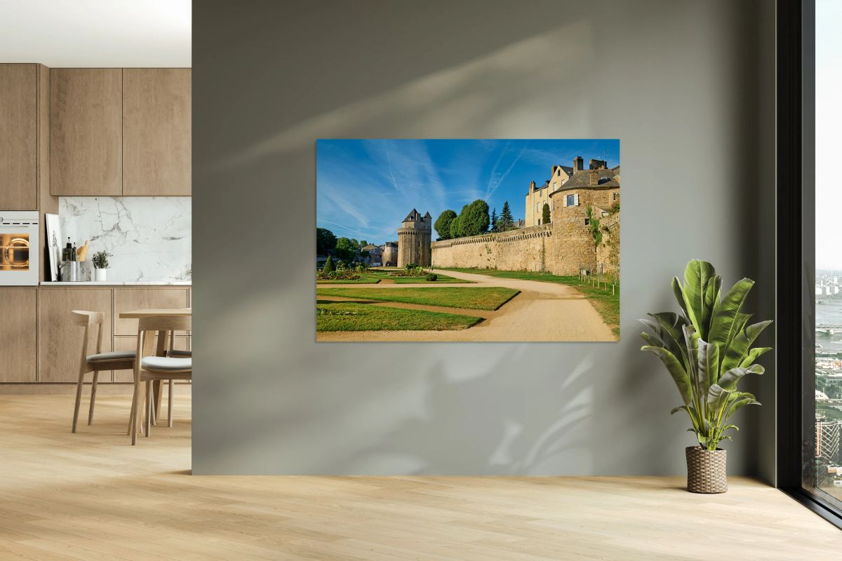 Gardens near city walls in Vannes Brittany France