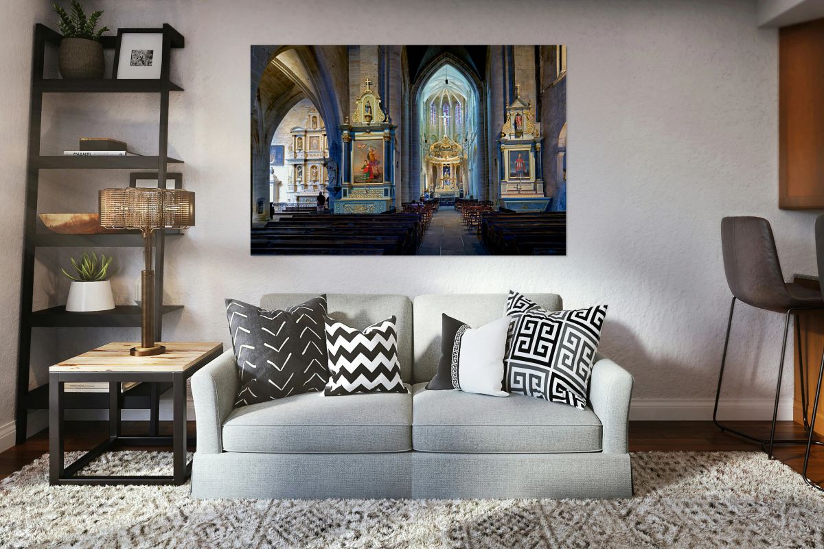 Basilica of St Saviour interior view in Dinan Brittany France