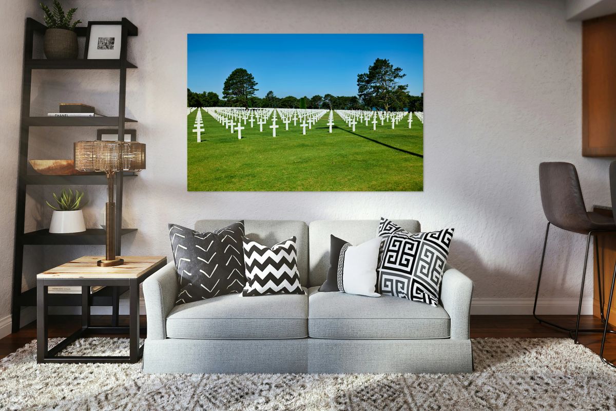 Grave markers at Normandy American Cemetery in Colleville sur Me