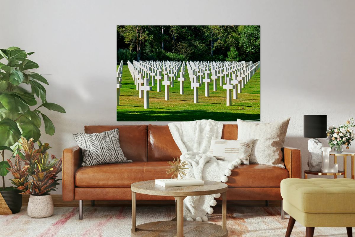 Grave markers at Normandy American Cemetery in Colleville sur Me