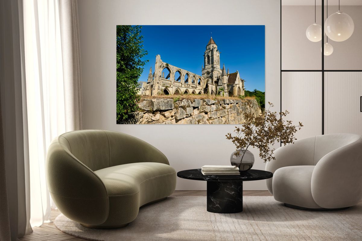 Ruins of Saint Etienne le Vieux church in Caen Normandy France