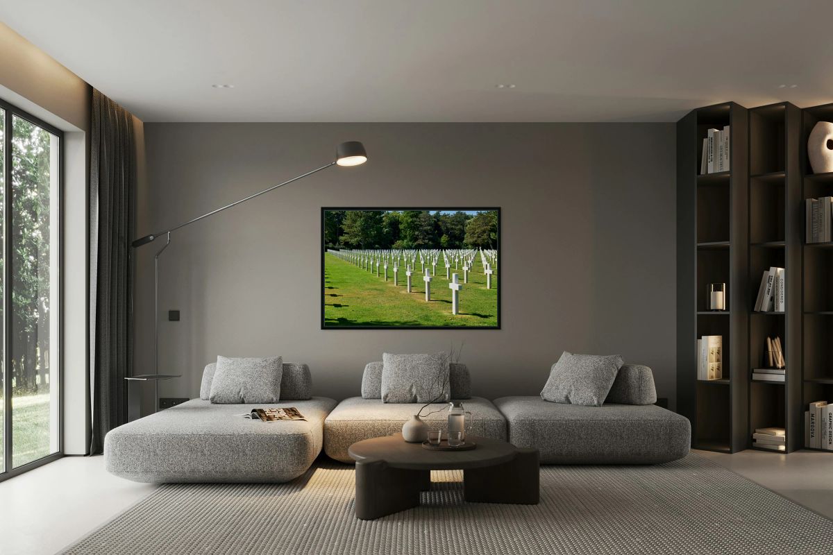 Grave markers in Normandy American Cemetery in Colleville sur Me