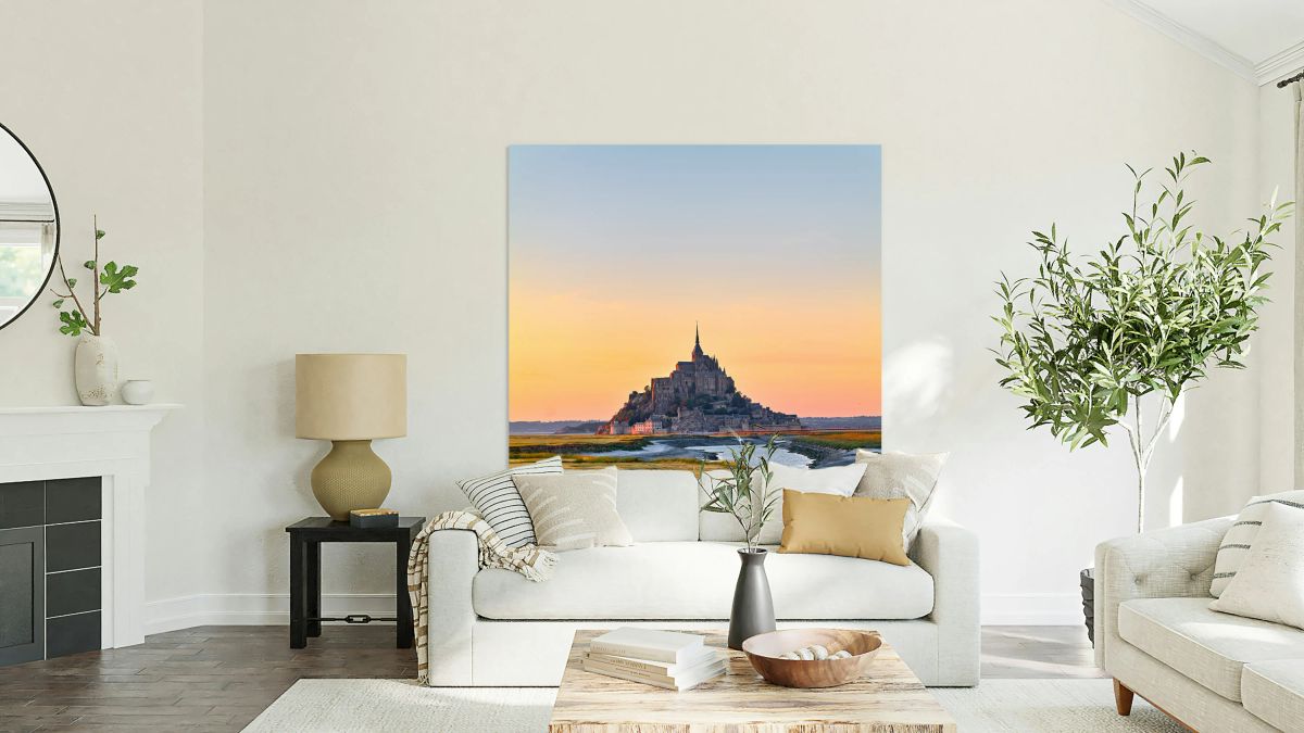 Mont Saint Michel in Normandy France during dusk hours