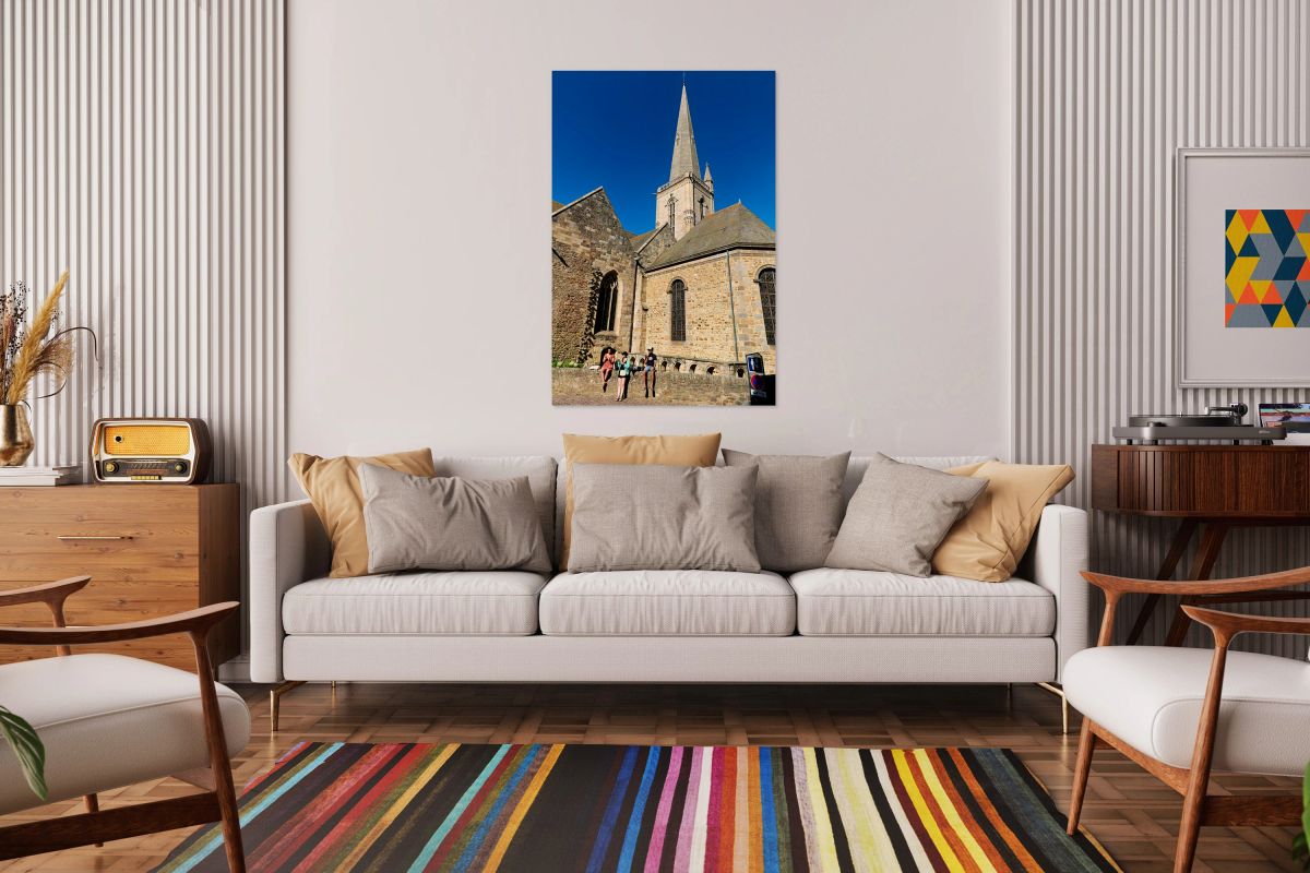 Visitors enjoying time near Cathedral Saint Vincent in Saint Mal