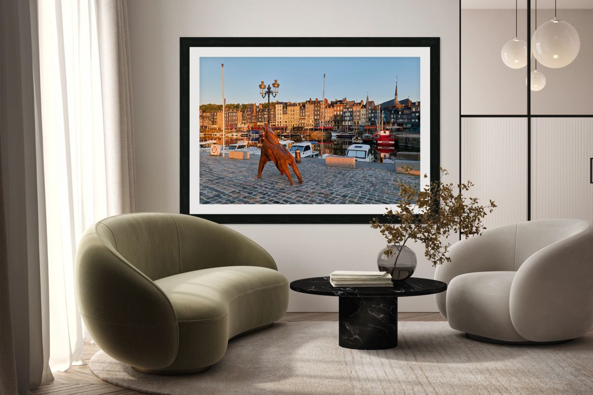 Sunrise at the harbour in Honfleur Normandy France